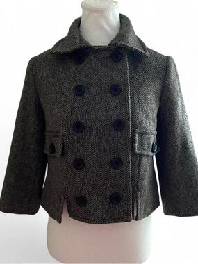 Jacob Double-Breasted Peacoat in Gray